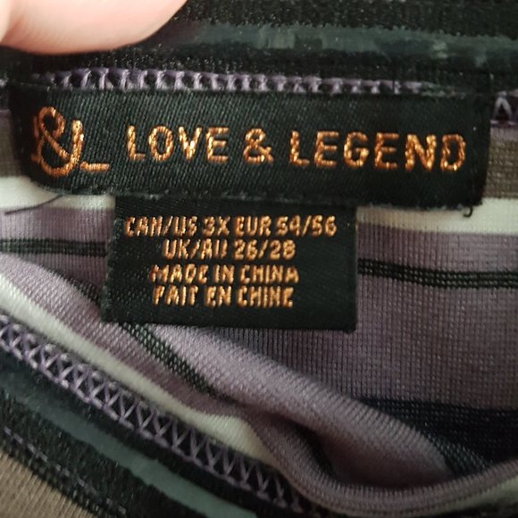 Love & Legend  Non Slip Striped Short Sleeve Top - Picture 2 of 6
